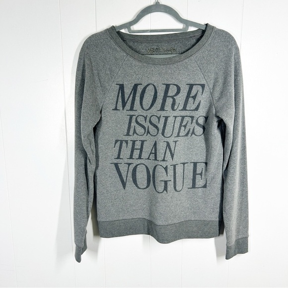 L.O.L. Vintage Tops - More Issues Than Vogue Graphic Long Sleeve Gray Sweatshirt Medium